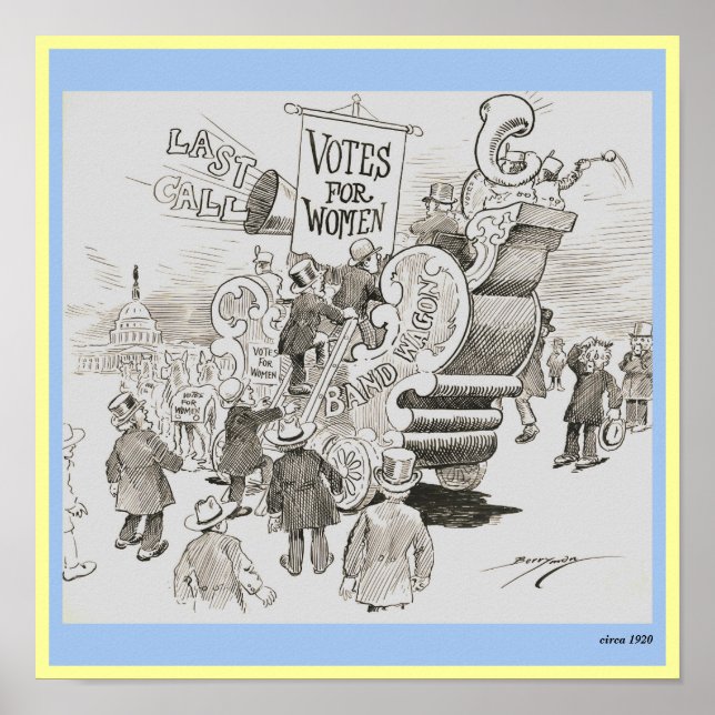 Affiche Le suffrage des femmes dans les années 1920 votant (Devant)