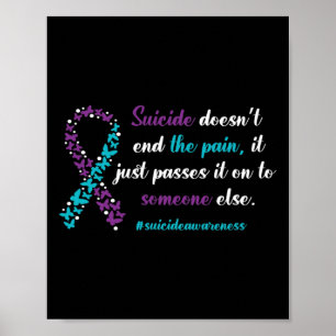 Affiche Le suicide ne met pas fin à la douleur - Préventio