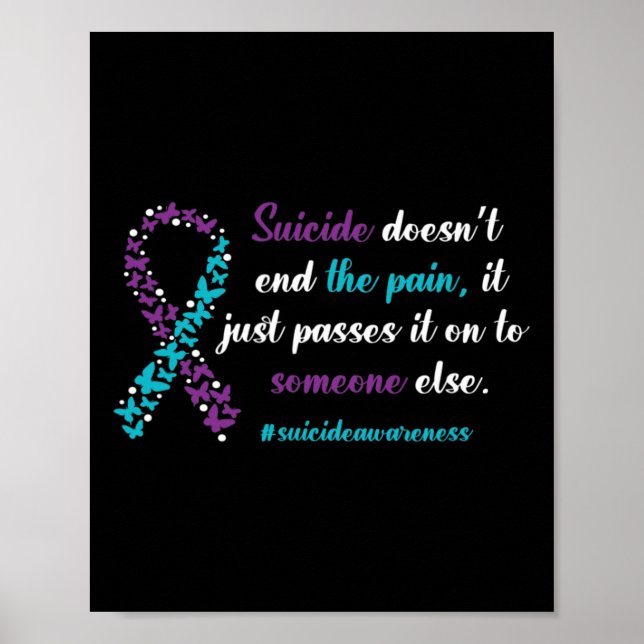 Affiche Le suicide ne met pas fin à la douleur - Préventio (Devant)