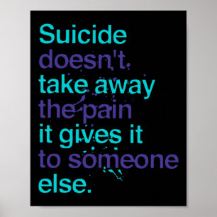 Affiche Le suicide ne supprime pas la douleur de la santé 
