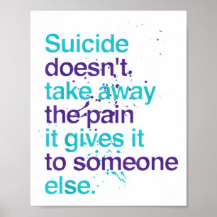 Affiche Le Suicide Ne Supprime Pas La Douleur Le Suicide P