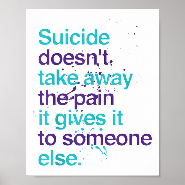 Affiche Le Suicide Ne Supprime Pas La Douleur Le Suicide P (Devant)