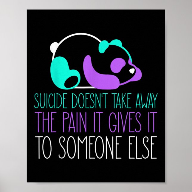 Affiche Le Suicide Ne Supprime Pas La Douleur Qu'Il Donne  (Devant)
