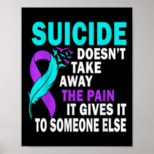 Affiche Le Suicide Ne Supprime Pas La Douleur Qu'Il Lui Do