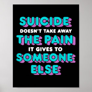 Affiche Le Suicide Ne Supprime Pas La Douleur Qu'Il Nous D