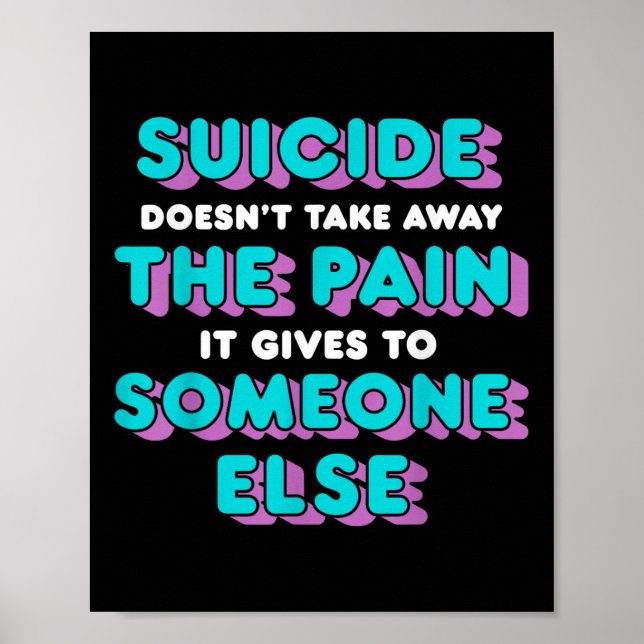 Affiche Le Suicide Ne Supprime Pas La Douleur Qu'Il Nous D (Devant)