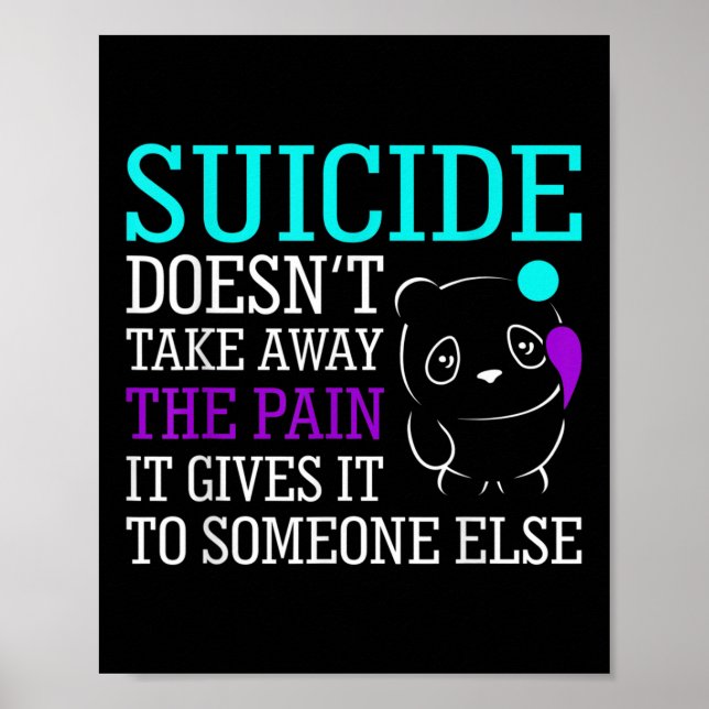 Affiche Le Suicide Ne Supprime Pas La Sensibilisation À La (Devant)