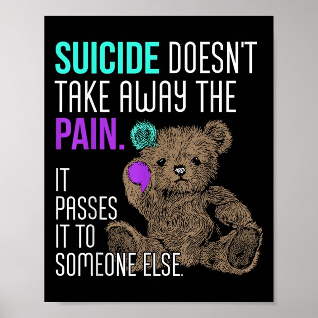 Affiche Le suicide n'ôte pas la douleur il la fait peser s (Devant)