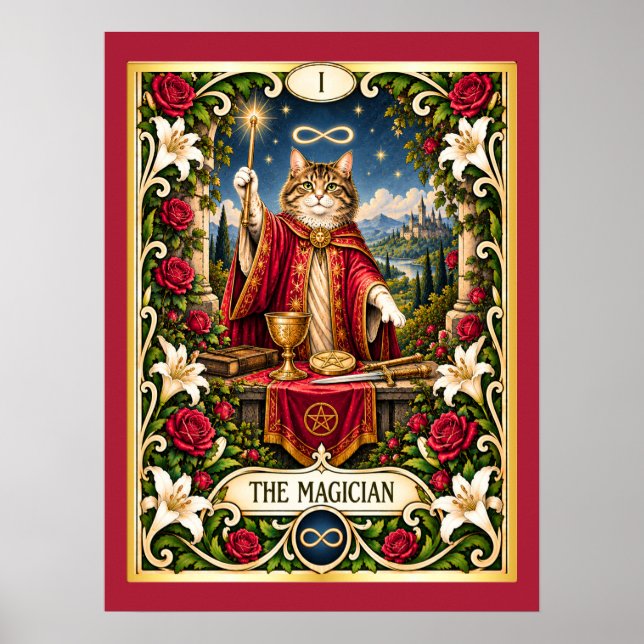 Affiche Le Tarot du Chat Magicien - Puissance et Potentiel (Devant)