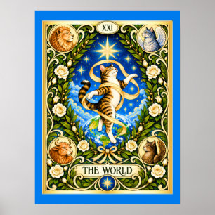 Affiche Le Tarot du Chat Monde - Achèvement et Totalité