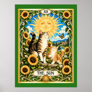 Affiche Le Tarot du Chat Soleil - Joie et Abondance