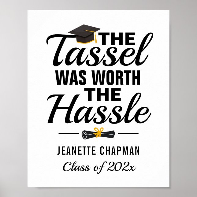 Affiche Le Tassel Vaut La Citation De Graduation Hassle (Devant)