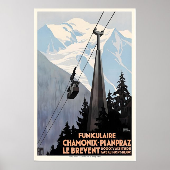 Affiche Le téléphérique de Brévent Chamonix Mont-Blanc Fra (Devant)