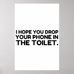 Affiche Le Téléphone Tombe Dans Les Toilettes