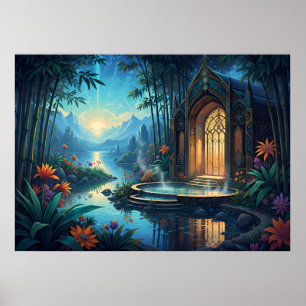 Affiche Le Temple Lumineux au bord de la Rivière