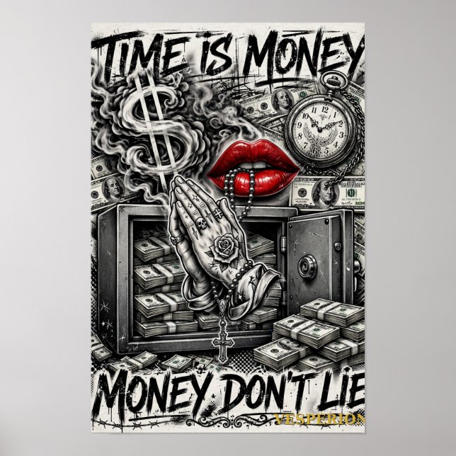 Affiche Le temps c'est de l'argent — L'argent ne ment pas  (Devant)