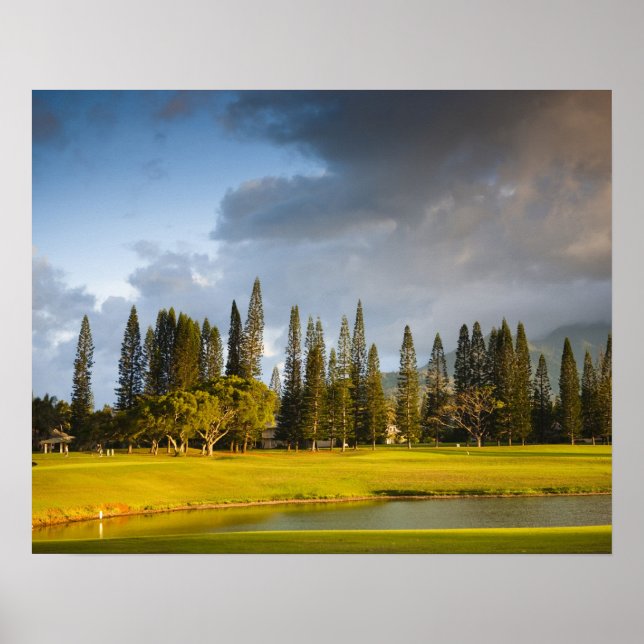 Affiche Le terrain de golf Makai à Princeville (Devant)