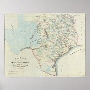 Affiche Le Texas des Etats-Unis d'Amérique