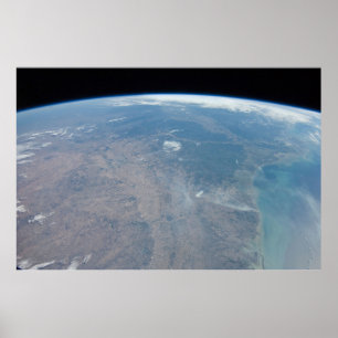 Affiche Le Texas Panoramique Et Le Golfe Du Mexique