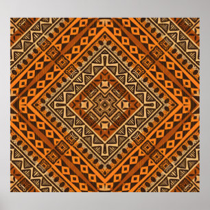 Affiche Le textile tribal africain : de style ethnique.