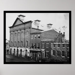 Affiche Le théâtre Ford, scène de la mort de Lincoln 1865