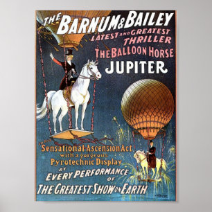 Affiche Le Théâtre Vintage du Balloon Horse Jupiter
