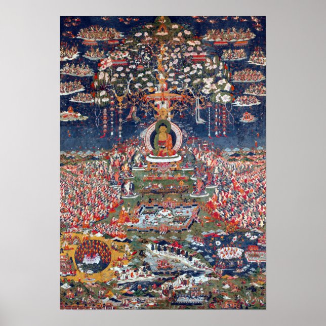 Affiche Le Tibet central Amitabha, le Bouddha de l'Ouest (Devant)