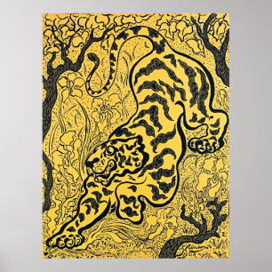 Affiche Le tigre de Paul Ranson dans la jungle - Art rétro