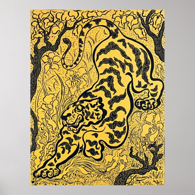 Affiche Le tigre de Paul Ranson dans la jungle - Art rétro (Devant)