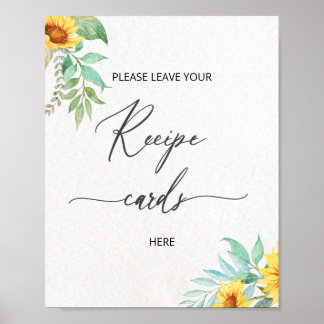 Affiche Le tournesol minimaliste laisse ici votre carte de