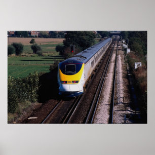 Affiche Le train de voyageurs d'Eurostar