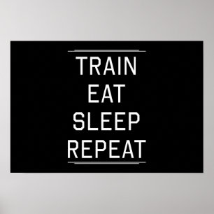 Affiche Le train mangent la répétition de sommeil
