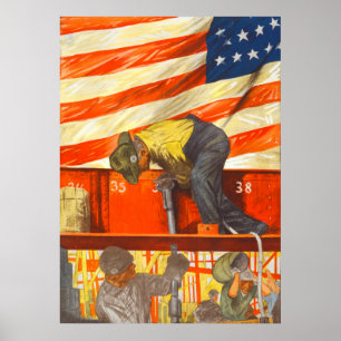 Affiche Le travail d'équipe remporte l'affiche d'art de gu