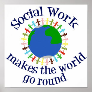 Affiche Le travail social fait tourner le monde