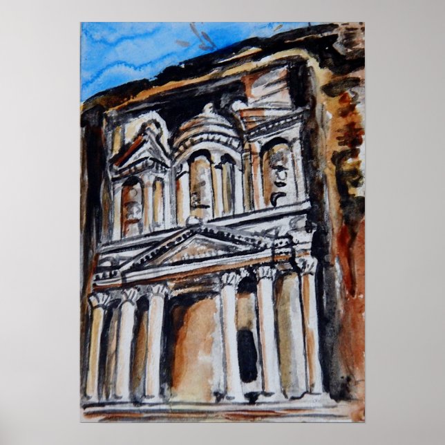 Affiche Le Trésor - Al Khazneh - Petra, Jordanie (Devant)