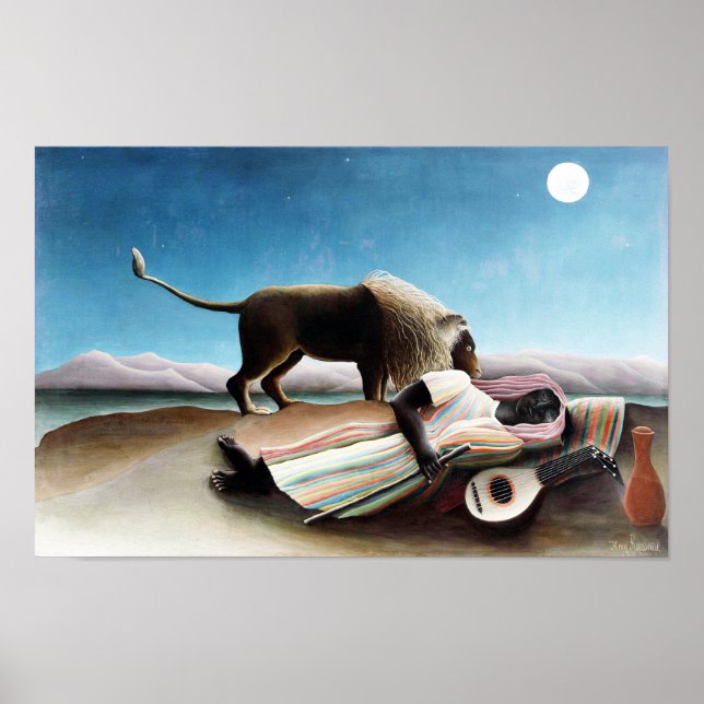 Affiche Le Tsigane endormi, Henri Rousseau (1897) (Devant)