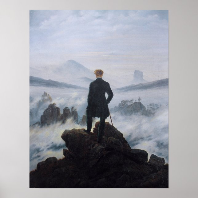 Affiche Le vagabond au-dessus de la mer de brouillard (Devant)