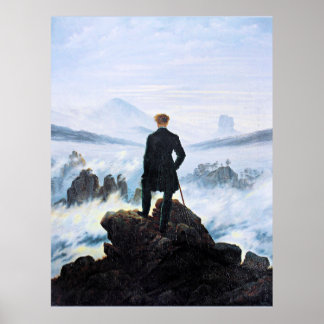 Affiche Le vagabond au-dessus de la mer de brouillard, art