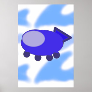 Affiche Le vaisseau spatial bleu