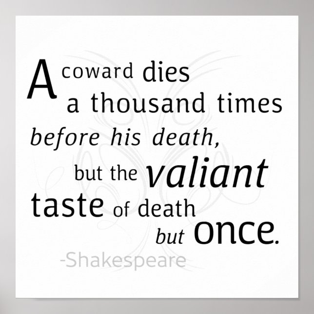 Affiche Le Valiant meurt mais une fois Shakespeare (Devant)