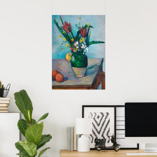 Affiche Le Vase des Tulipes par Paul Cezanne