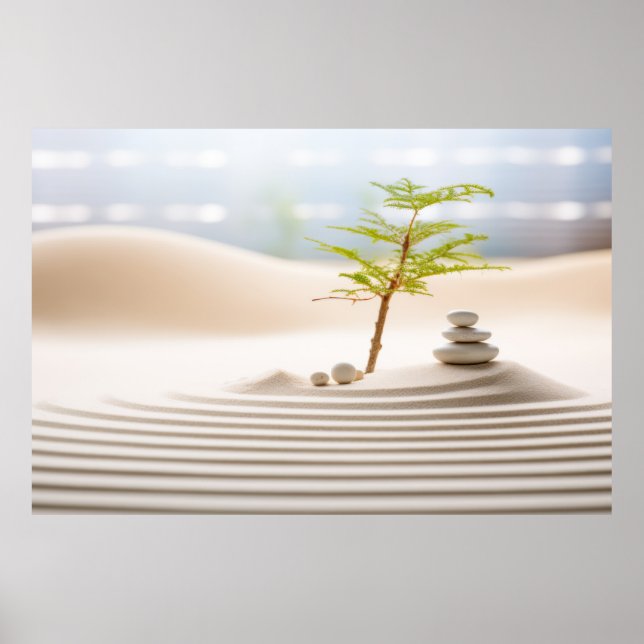 Affiche Le vent Plante de Bonzai paisible (Devant)