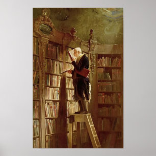Affiche Le ver de livre de Carl Spitzweg Art Vintage