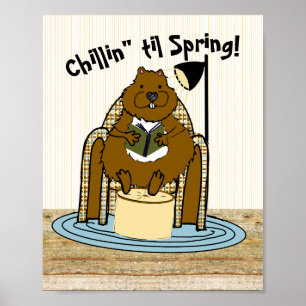 Affiche Le ver de livre de la marmotte attend le printemps