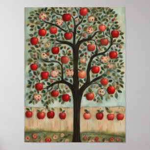 Affiche Le verger de pommes enchanté