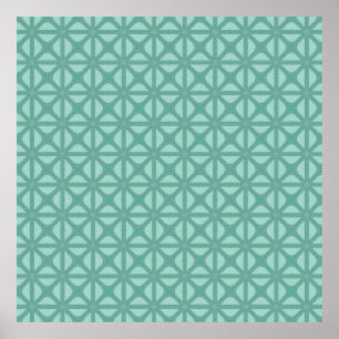 Affiche Le Vert Yukka Et La Touche De Carrelage Rose Motif