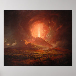 Affiche Le Vésuve de Portici, Joseph Wright of Derby