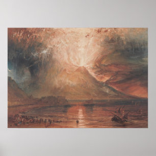 Affiche Le Vésuve en Eruption Naples Italie J. Turner