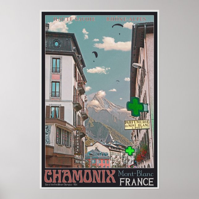 Affiche Le village de Chamonix - BonW (Devant)