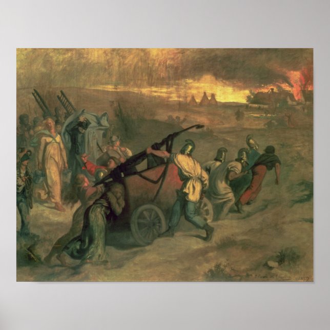 Affiche Le village des pompiers, 1857 (Devant)